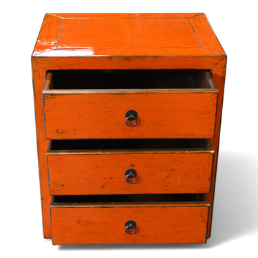 Orange Small chest of 3 drawers