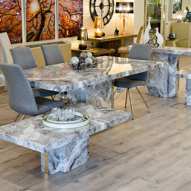 Newcastle Grey Marble Dining Table