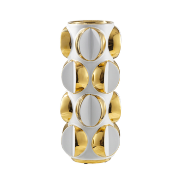 White with Gold Decorative Ceramic Vase