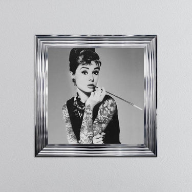 Audrey Hepburn With Tattoos Framed Wall Art