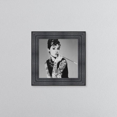 Audrey Hepburn With Tattoos Framed Wall Art