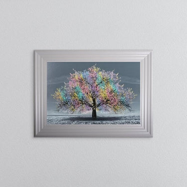 Multicoloured Cherry Tree Framed Wall Art