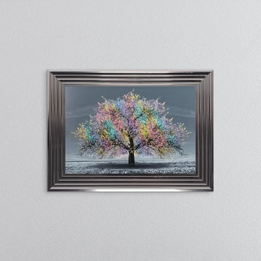 Multicoloured Cherry Tree Framed Wall Art