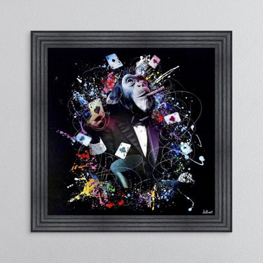 COLOUR MONKEY POKER FRAMED WALL ART