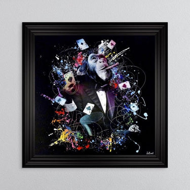 COLOUR MONKEY POKER FRAMED WALL ART