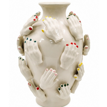 Extra Large Multi "Painted Nails" Ceramic Vase